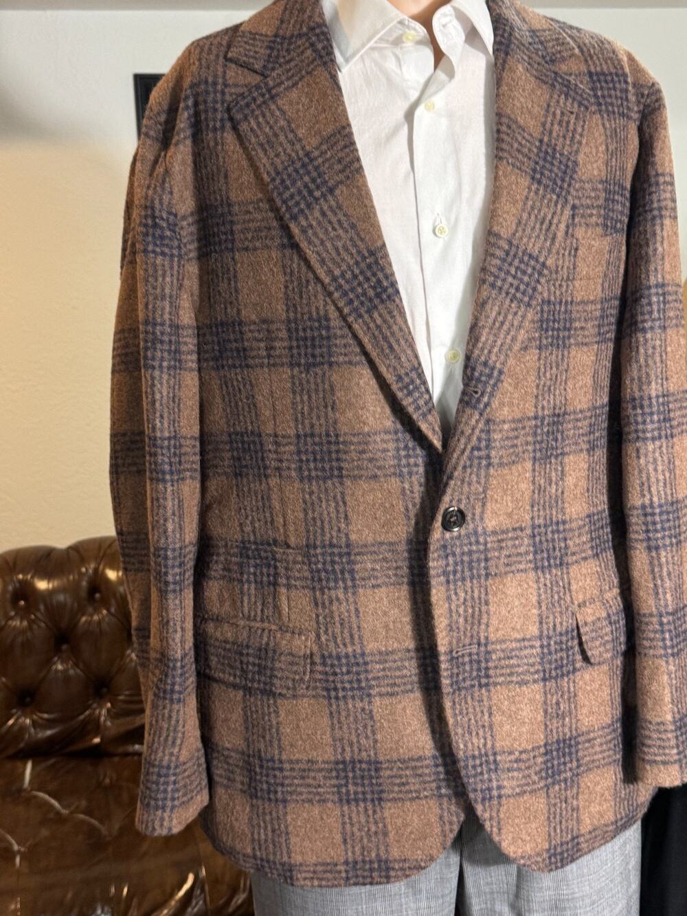 Brunello Cucinellli Rust Alpaca Heavy Flannel Deconstructed Blazer 50 40R Men